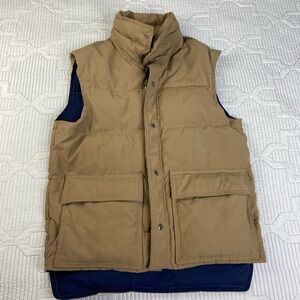 Vintage Frostline Kit Goose Down Beige Puffer Zippered Vest USA Men's Size S